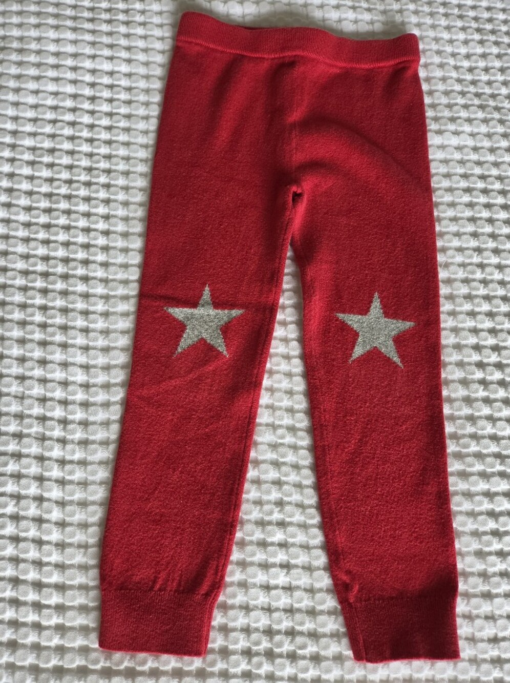Gap Red Knit Leggings With Silver Stars